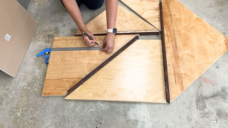 Using scrap wood and making arrangements and marking grid for pegboard