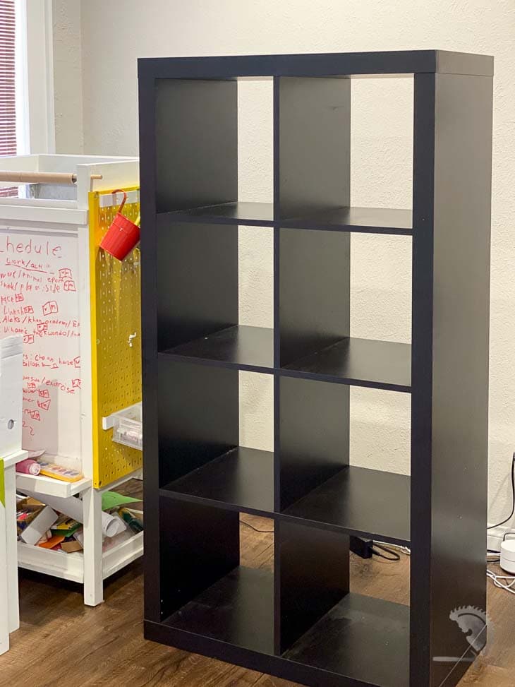 Ikea Kallax before in brown-black
