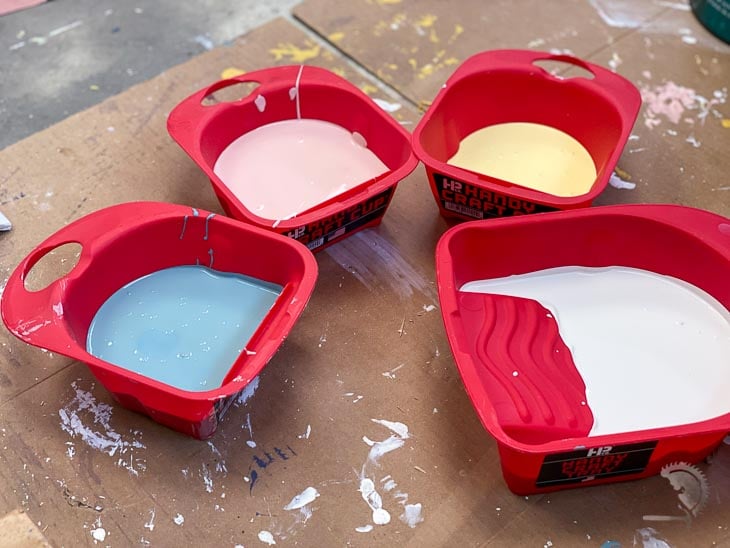 paint colors for Ikea Kallax hack in cups
