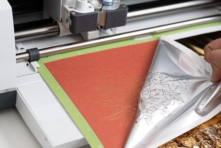 Adding foil to Fall sign with foil transfer followed by cut