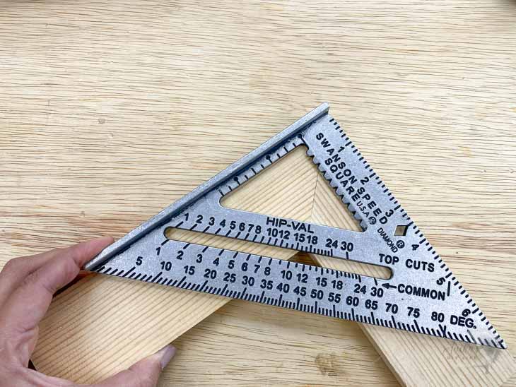 Checking mitered corner using a speed square