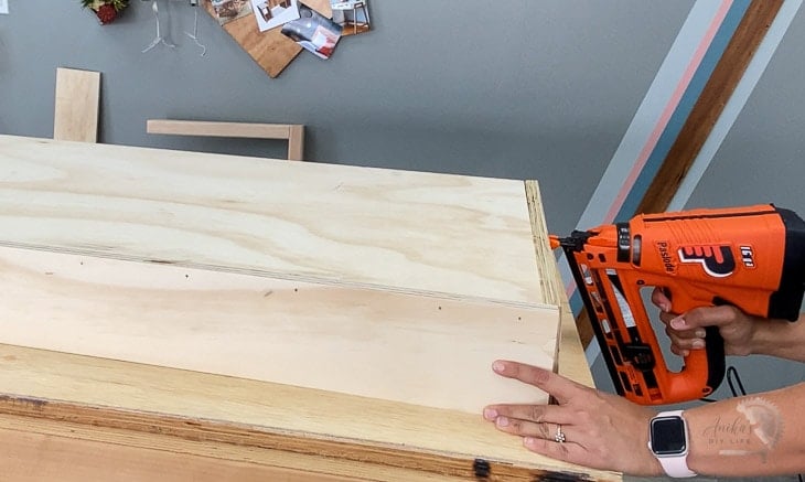 Building box using finish nailer
