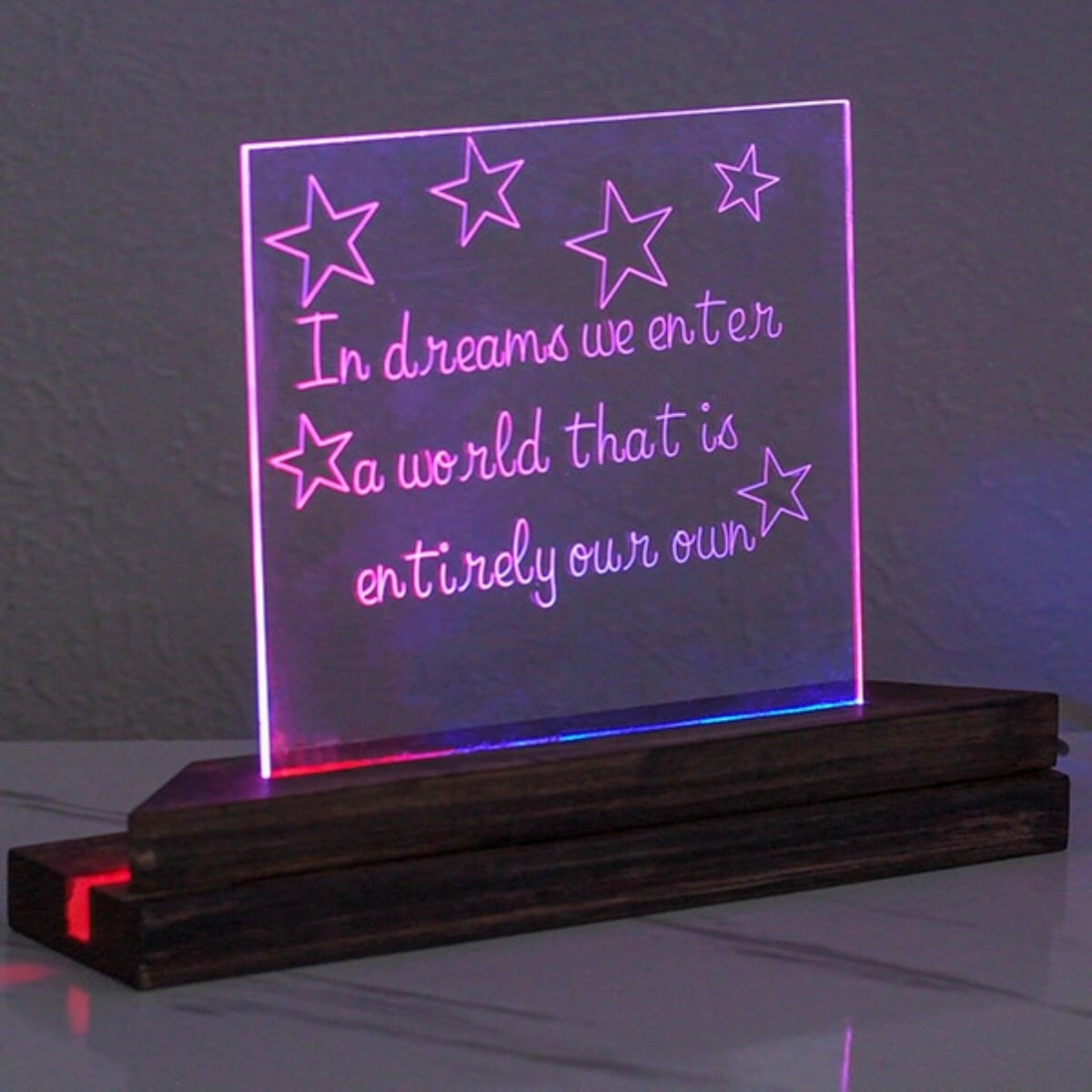 Learn all about engraving acrylic with the Cricut Maker and how to make a personalized gift - an LED night lamp!