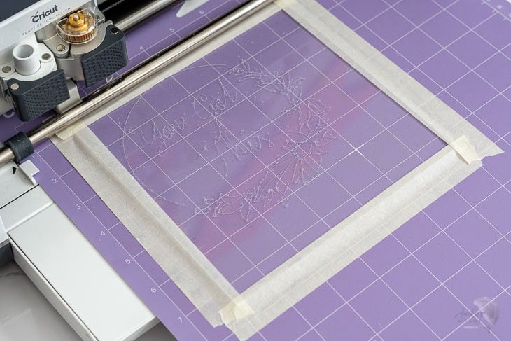 Engraved acrylic unloading from the Cricut Maker