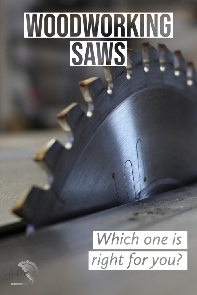 Close up of saw blade with text overlay