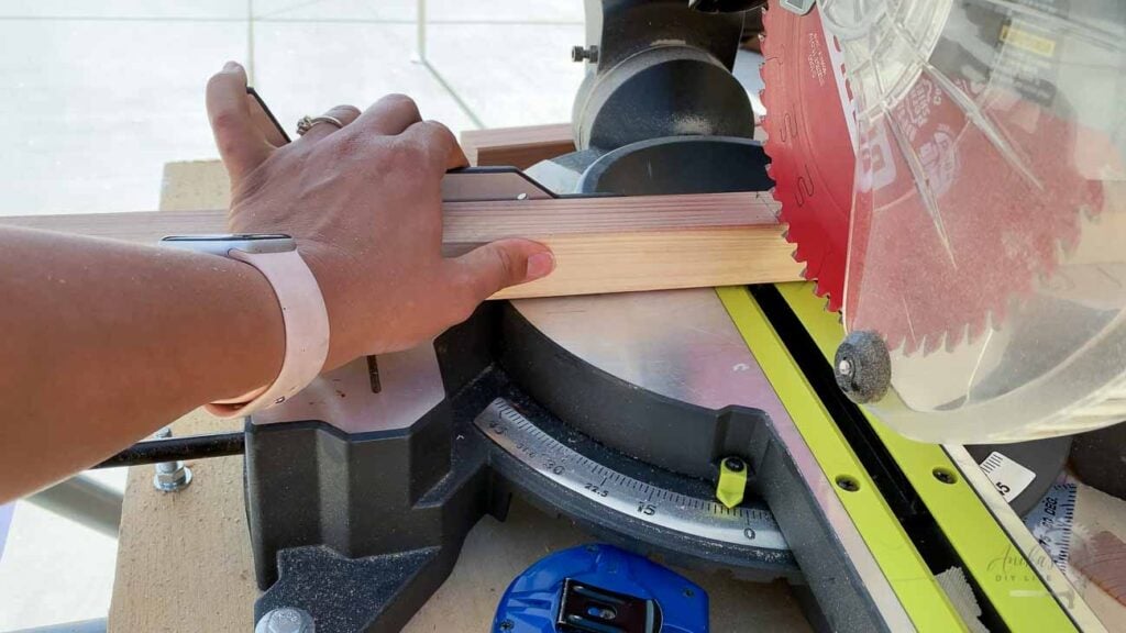 Cutting redwood for DIY blanket ladder