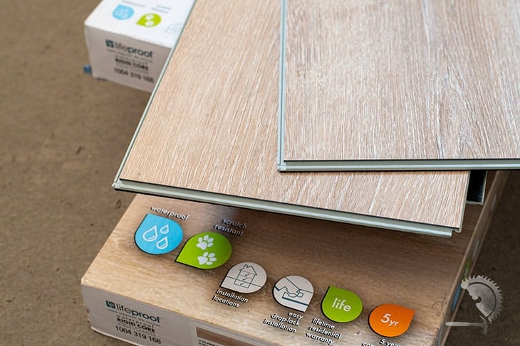 close up of the drop lock system on LifeProof vinyl plank flooring