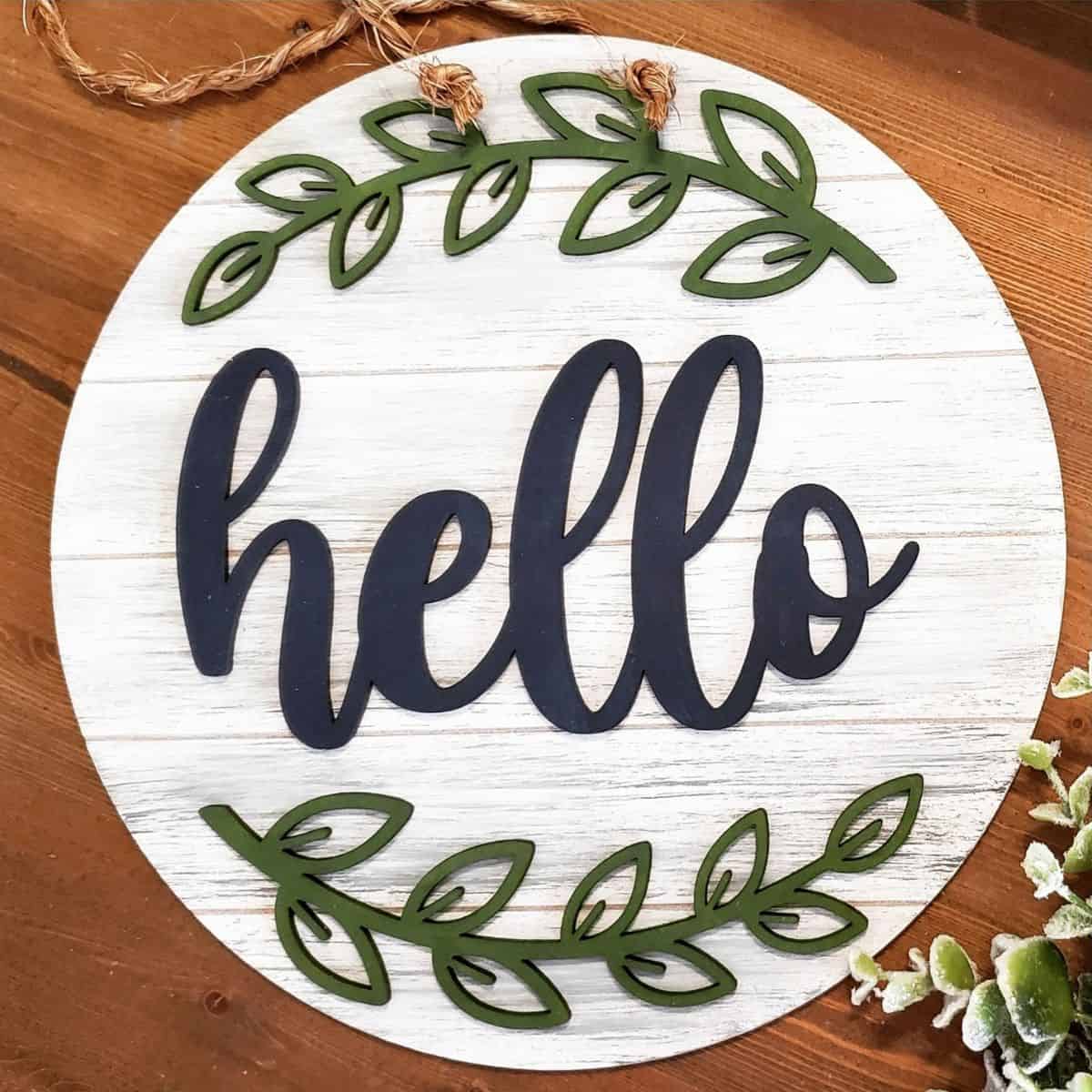 DIY hello wood sign to make