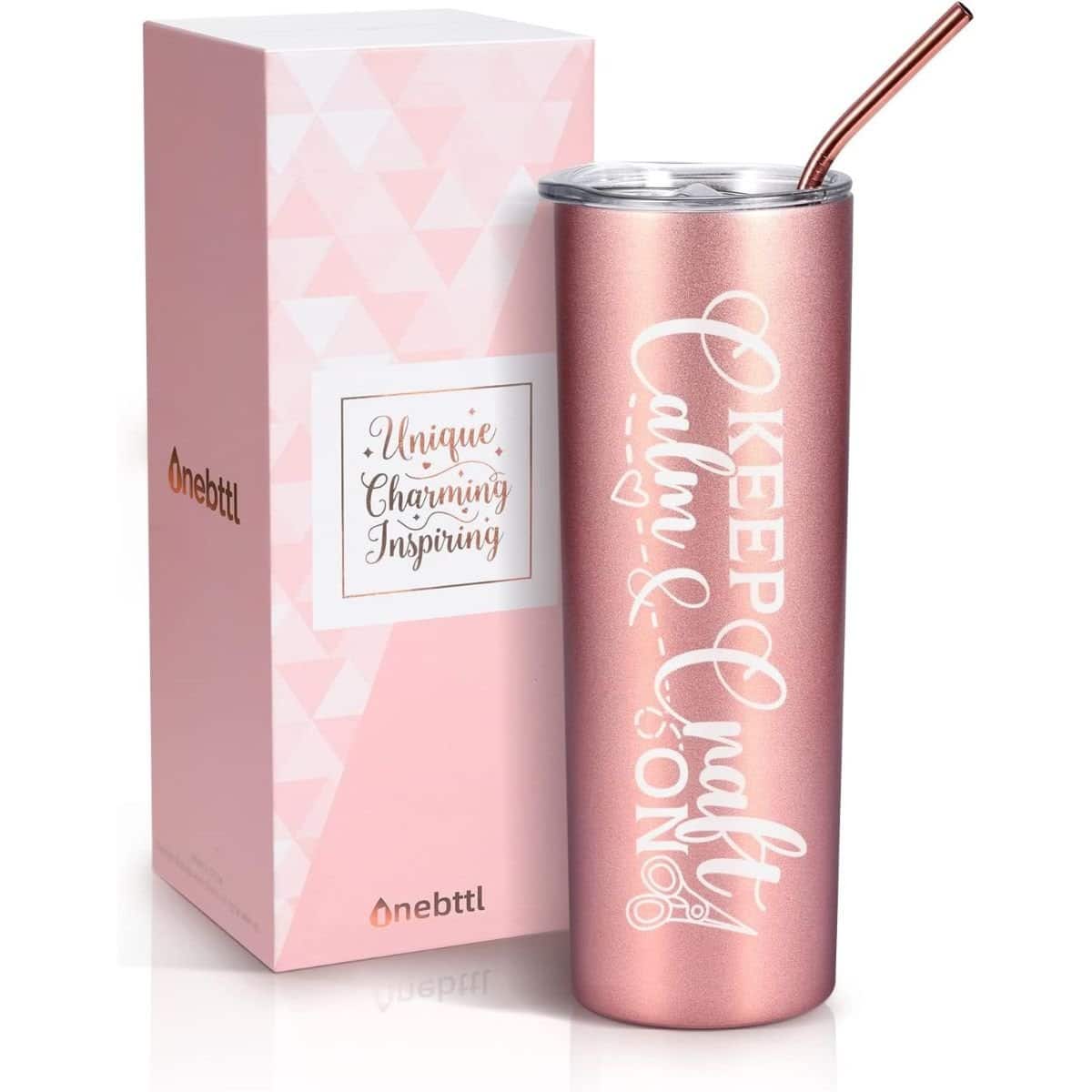 pink tumbler for crafters