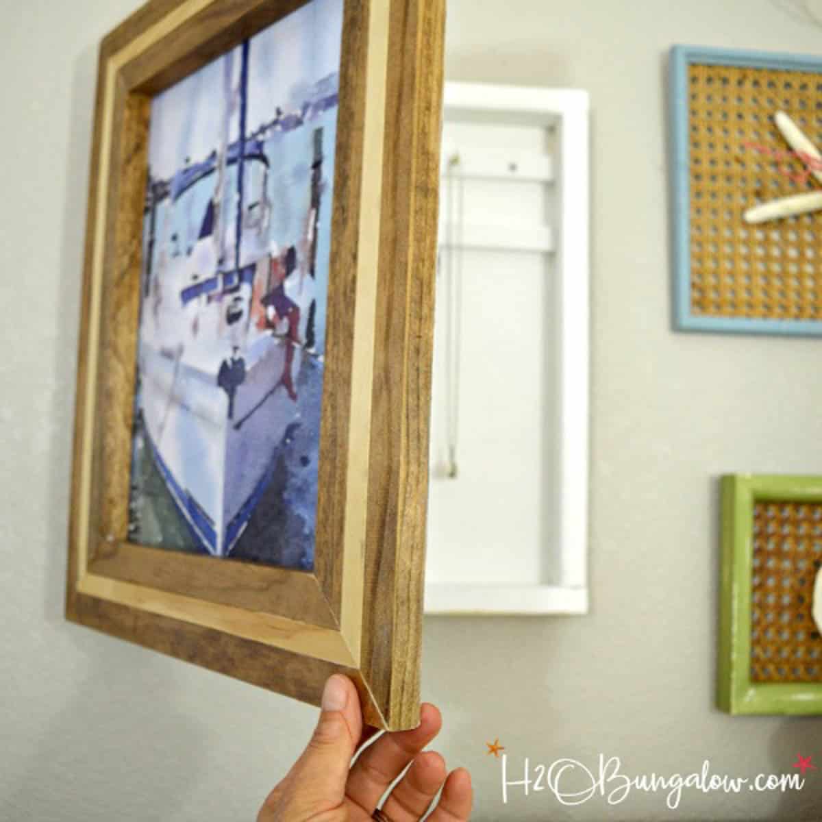 DIY jewelry holder with picture frame door
