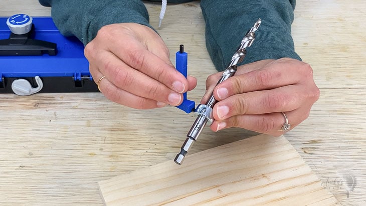 setting drill bit collar to 3/4