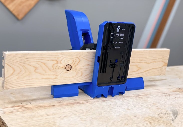 Wide board on Kreg 720 with built in material support wings open