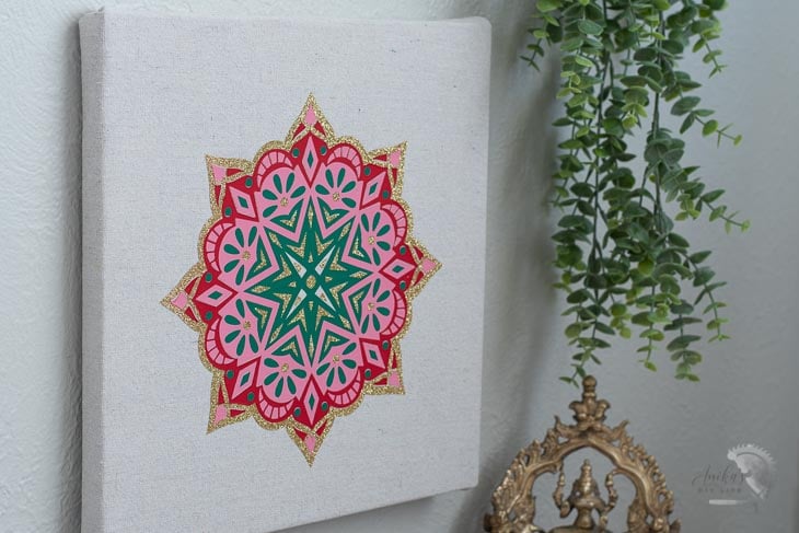 close up DIY mandala wall art