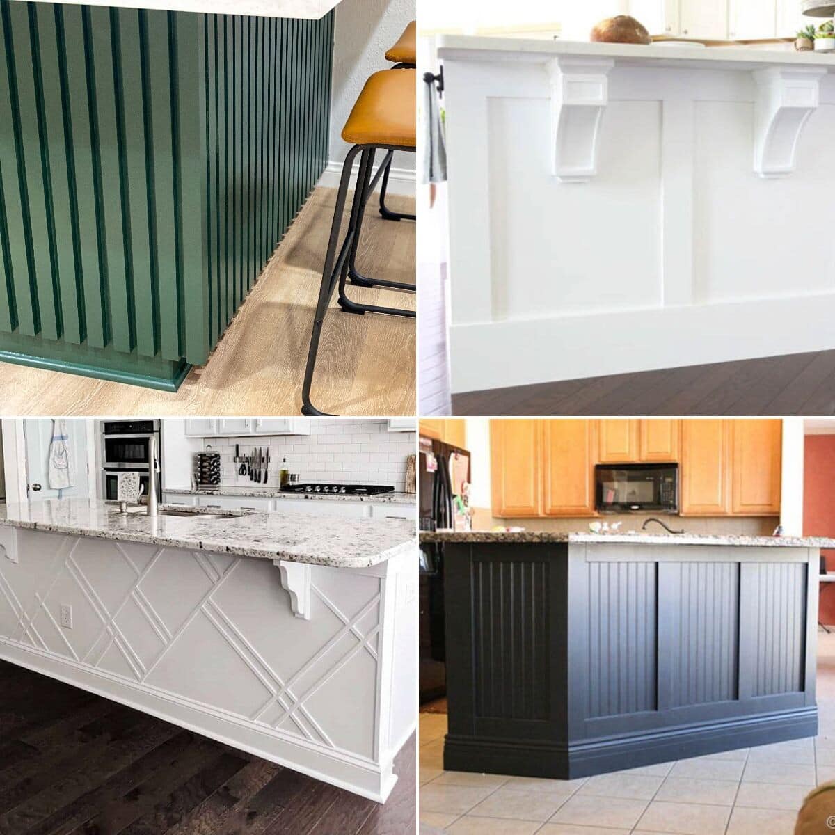 Adding trim to your kitchen island is a great way to add personality and interest to your kitchen. Here are 12 ideas to inspire you!