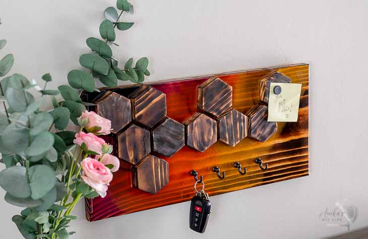 another view of the wood and epoxy key holder