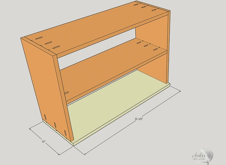 attaching top of the shoe rack