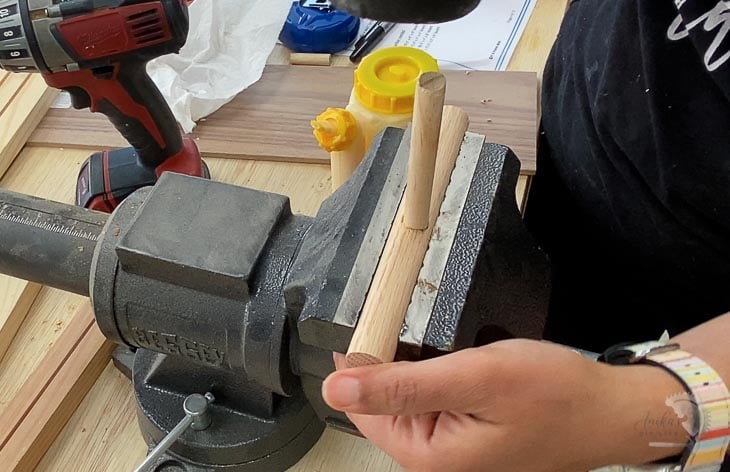 building the bracelet holder with dowels