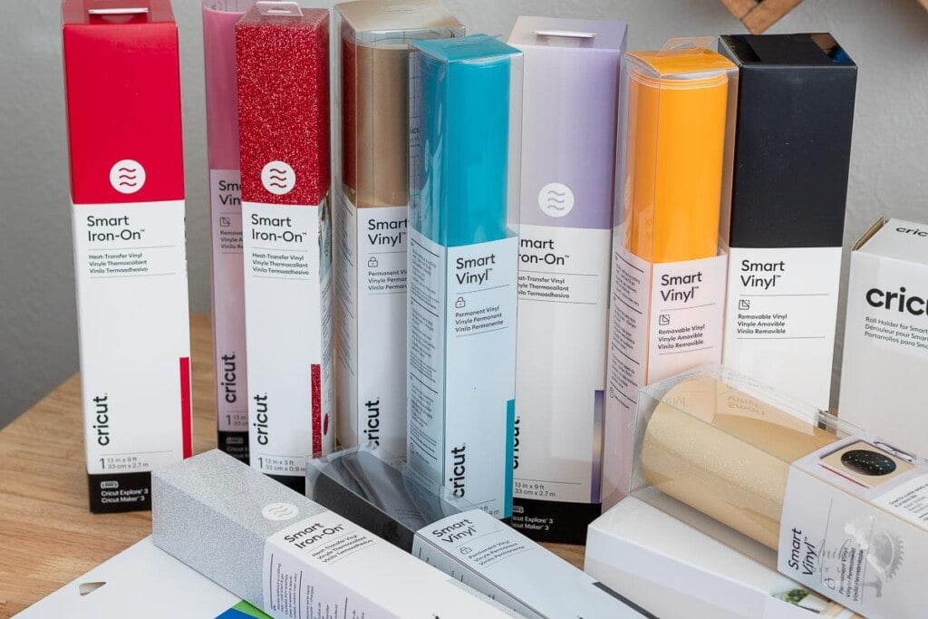 All the new Smart Material to use with Cricut 3 on the table