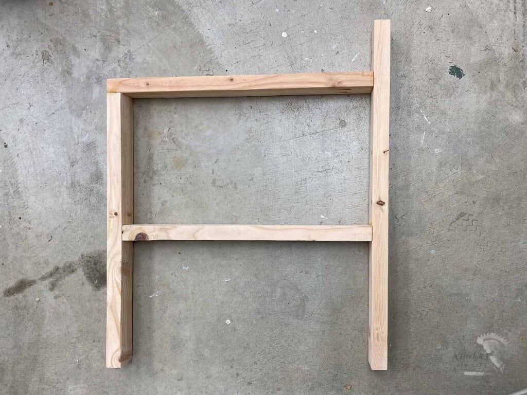 Side of chair built on the workshop floor