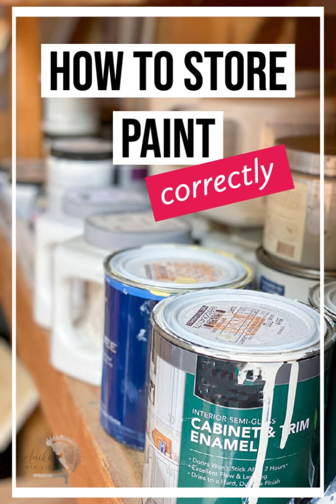 Paint cans in storage with 