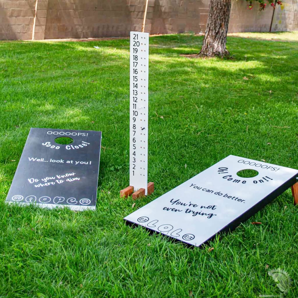 How to build easy DIY cornhole boards that are lightweight. These custom bean bag toss game is really easy to build!