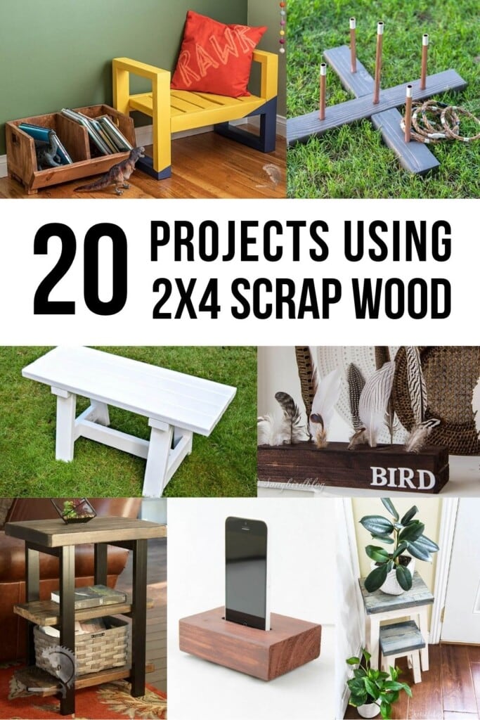 Collage of scrap 2x4 projects with text overlay