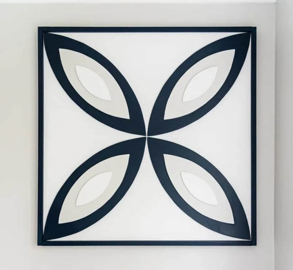 framed flower shaped wall decor made from scrap plywood