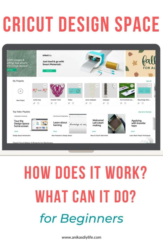 computer with Cricut Design Space and text overlay