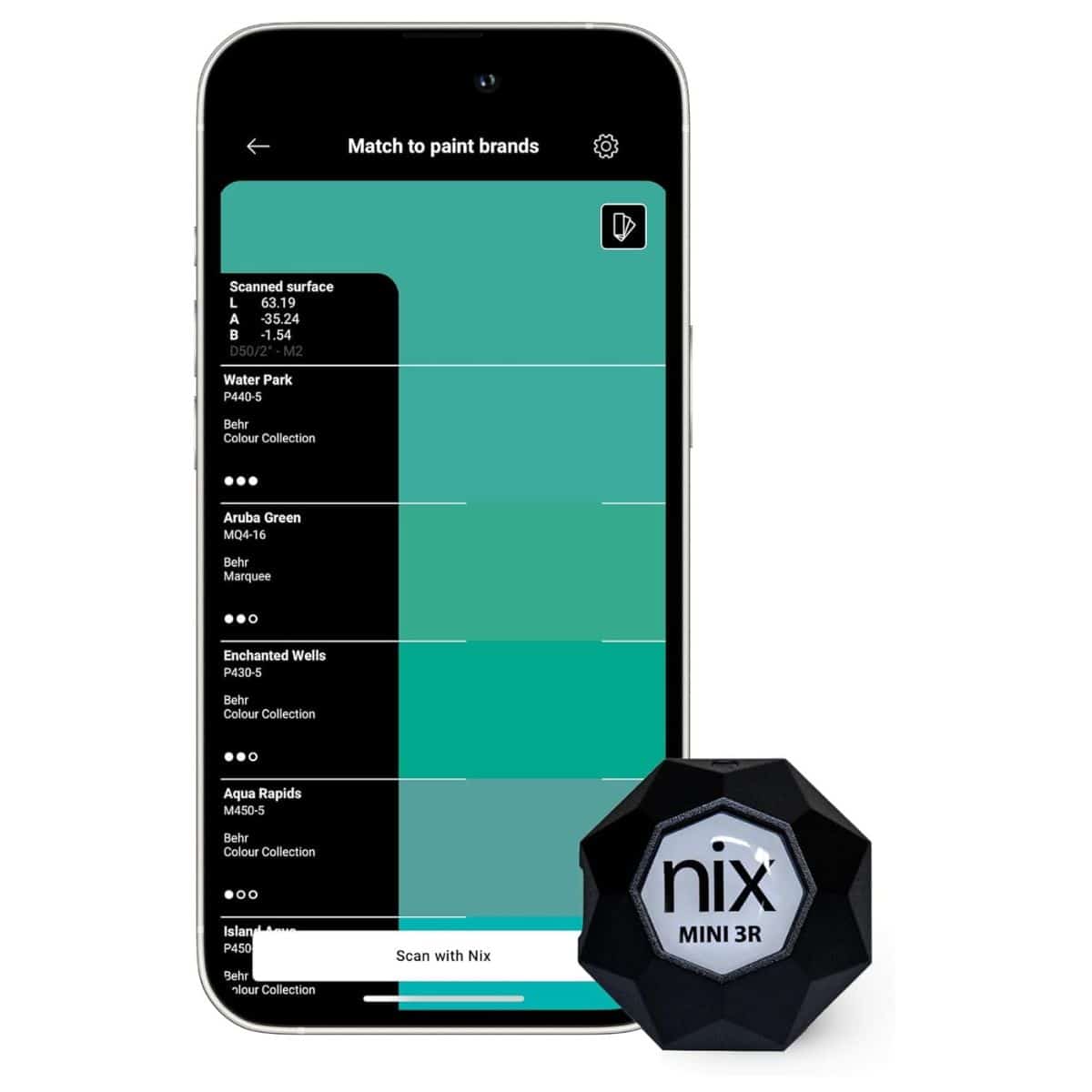 image of color matcher tool with phone app