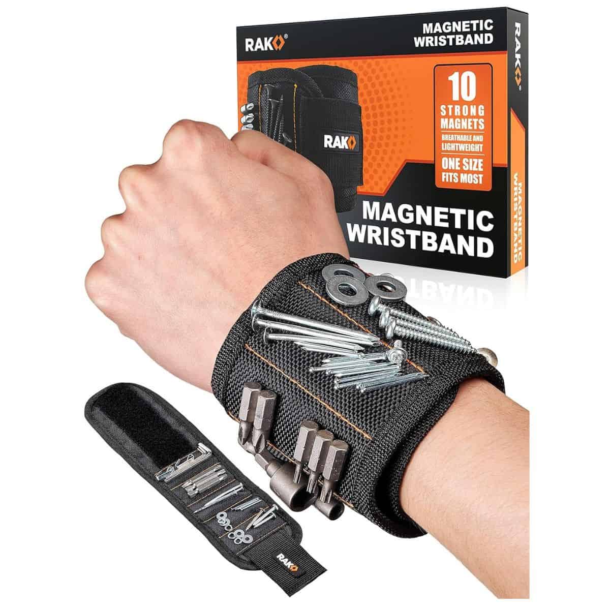 image of magnetic wristband on man's wrist