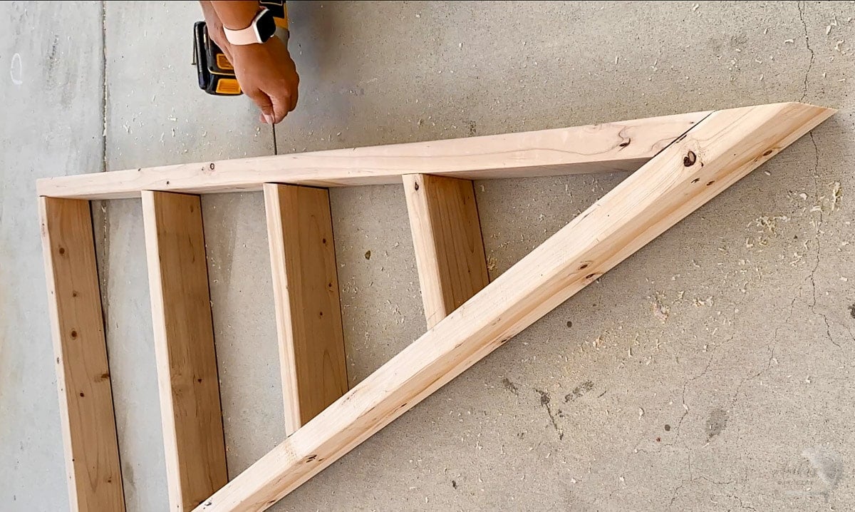 Attaching the shelves to. the Tree shelf