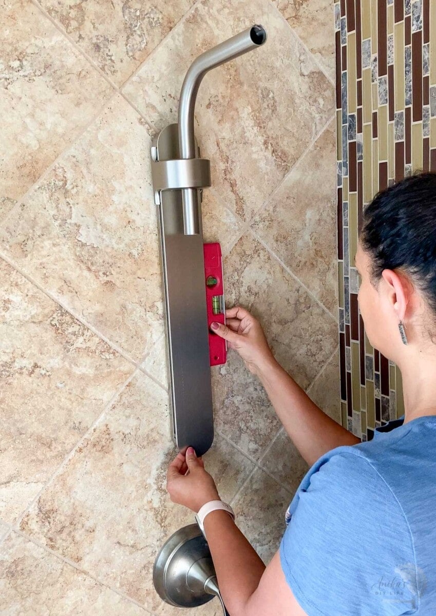 Check for square to install the shower