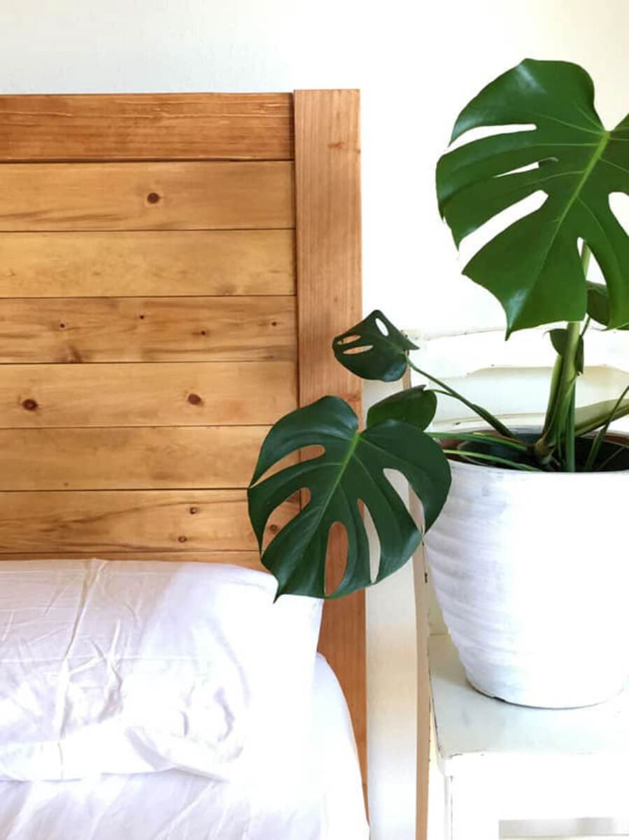 DIY headboard idea made from wood