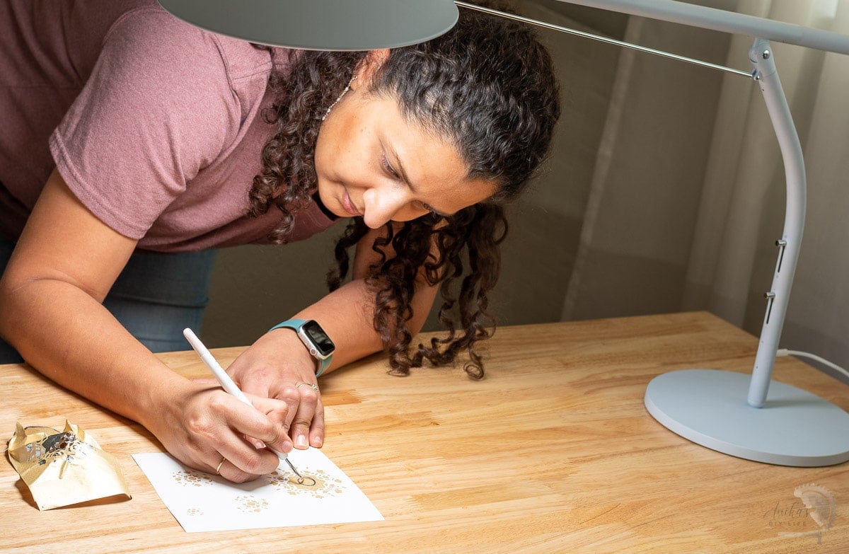 Woman weeding under Cricut Bright 360