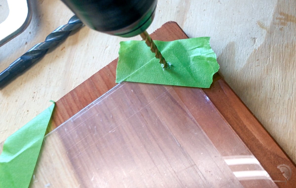 drilling a hole in the plexiglass