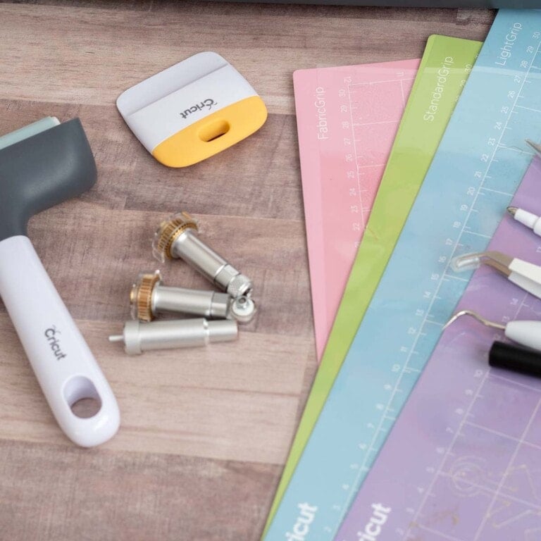 Cricut Maker accessories on a table