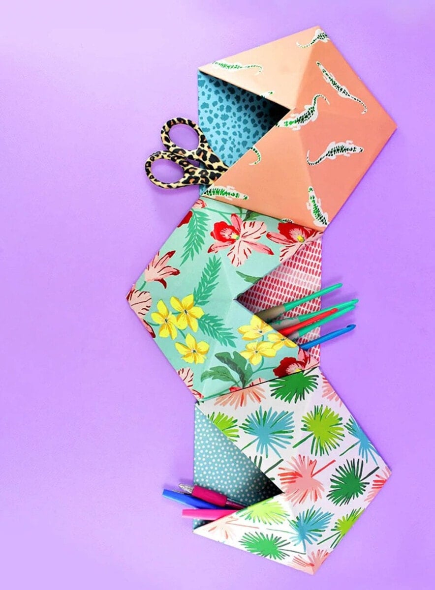 Fun and colorful wall pockets for organizing made from chipboard