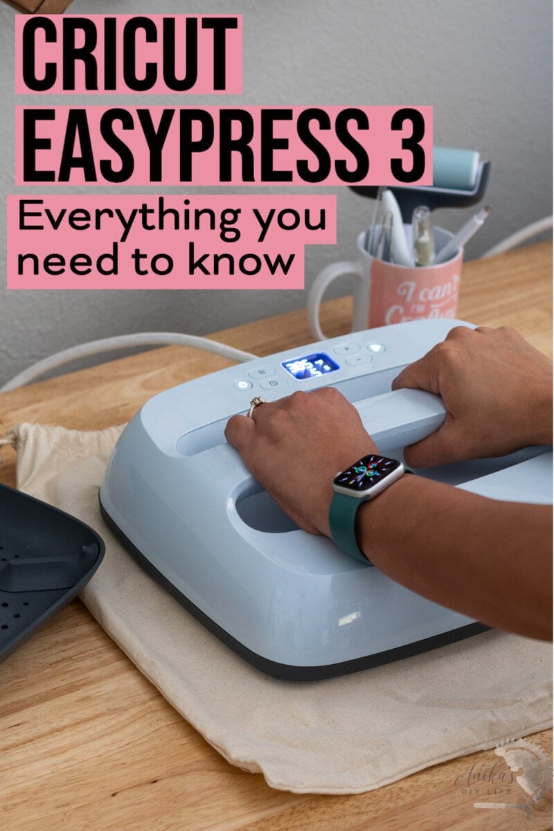 Woman operating EasyPress 3 with text overlay.