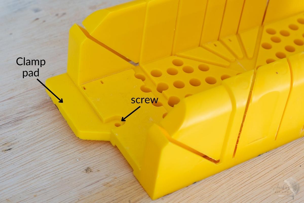 space to clamp or screw the miter box.