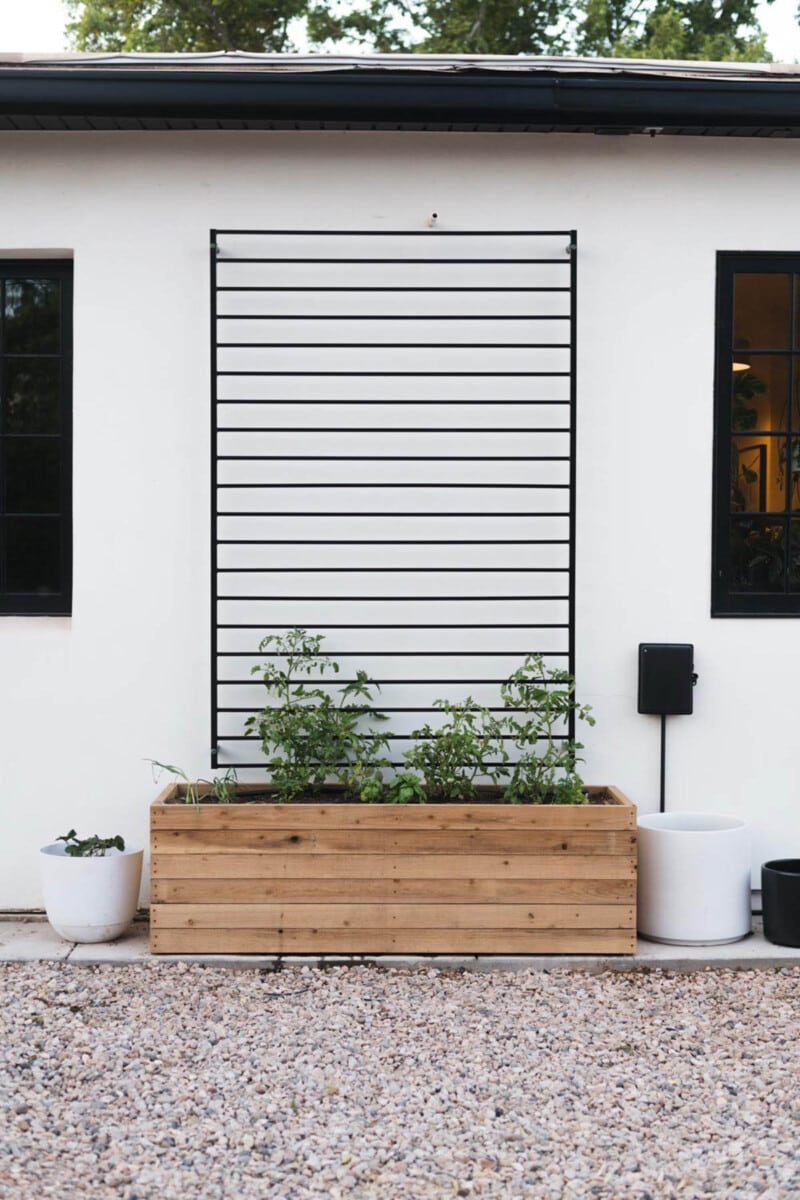 raised outdoor planter made with 2x4s