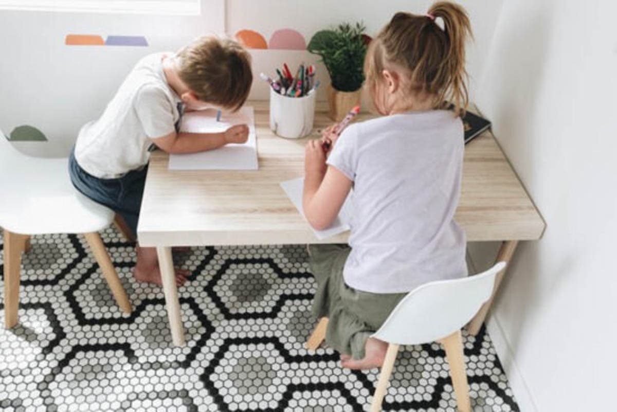kids table made from scrap plywood