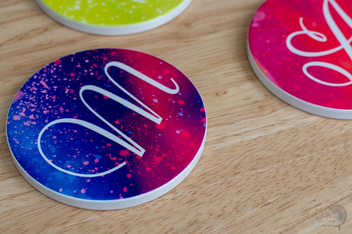 close up of infusible ink coaster