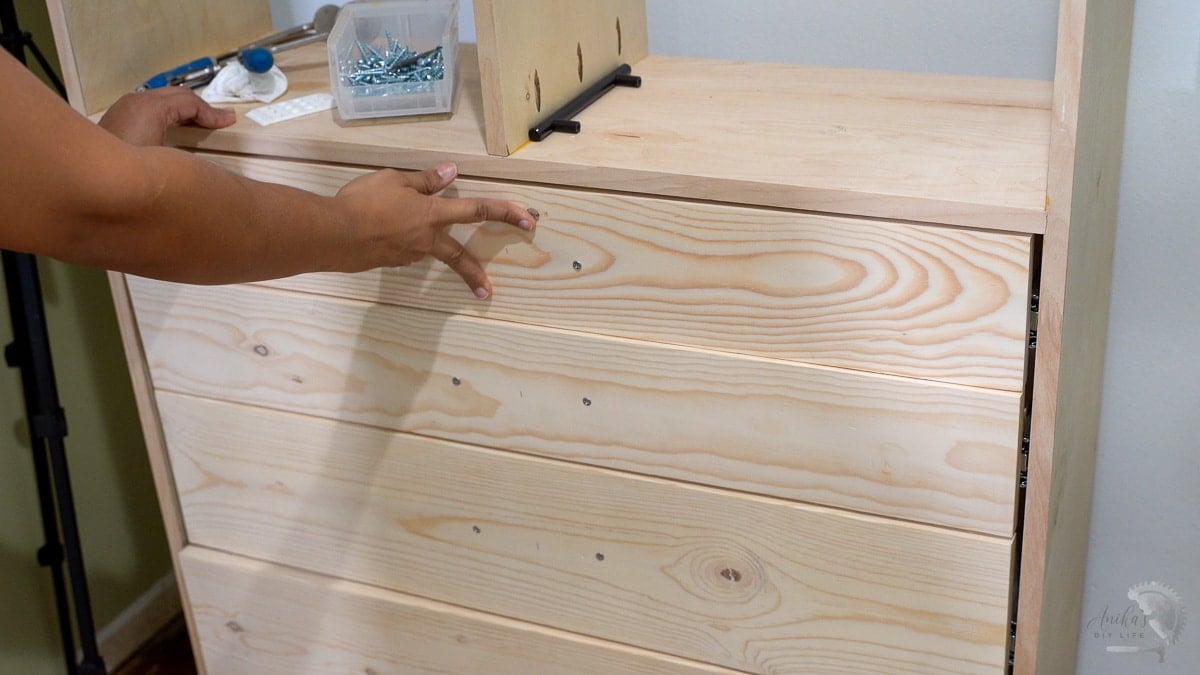 drawers installed in the closet organizer