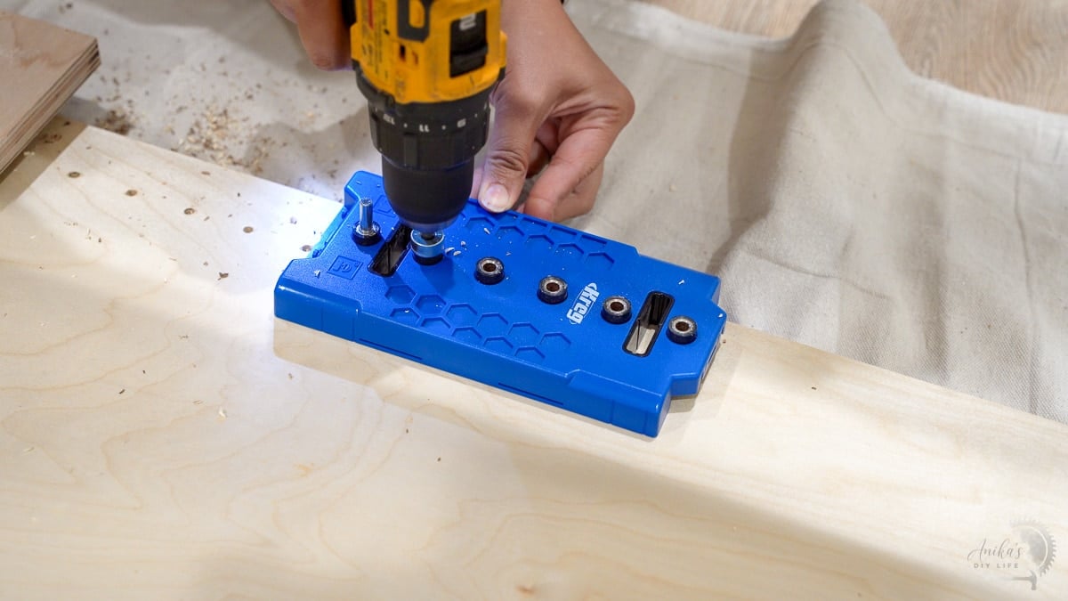making shelf pin holes using a shelf pin jig