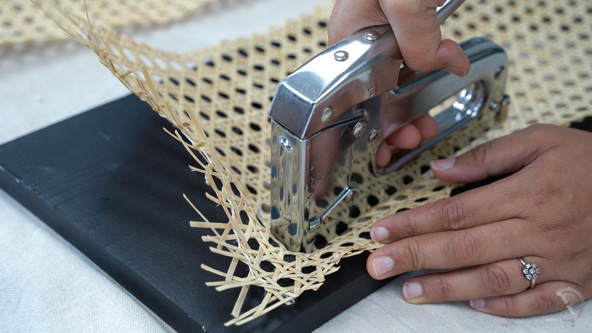 attaching cane webbing to drawer front