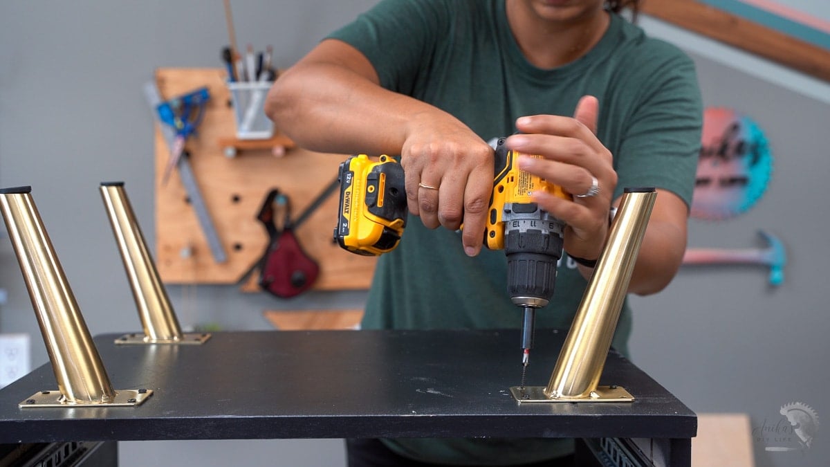 attaching legs to nightstand