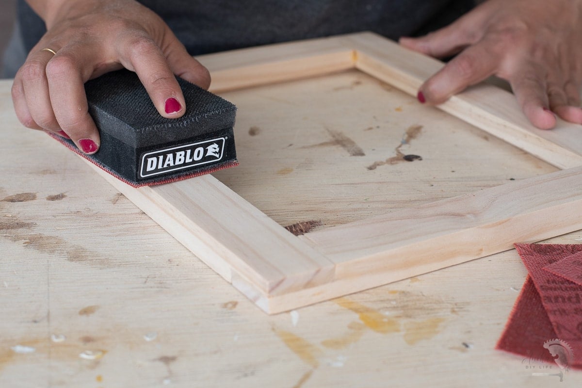 Sanding the frame