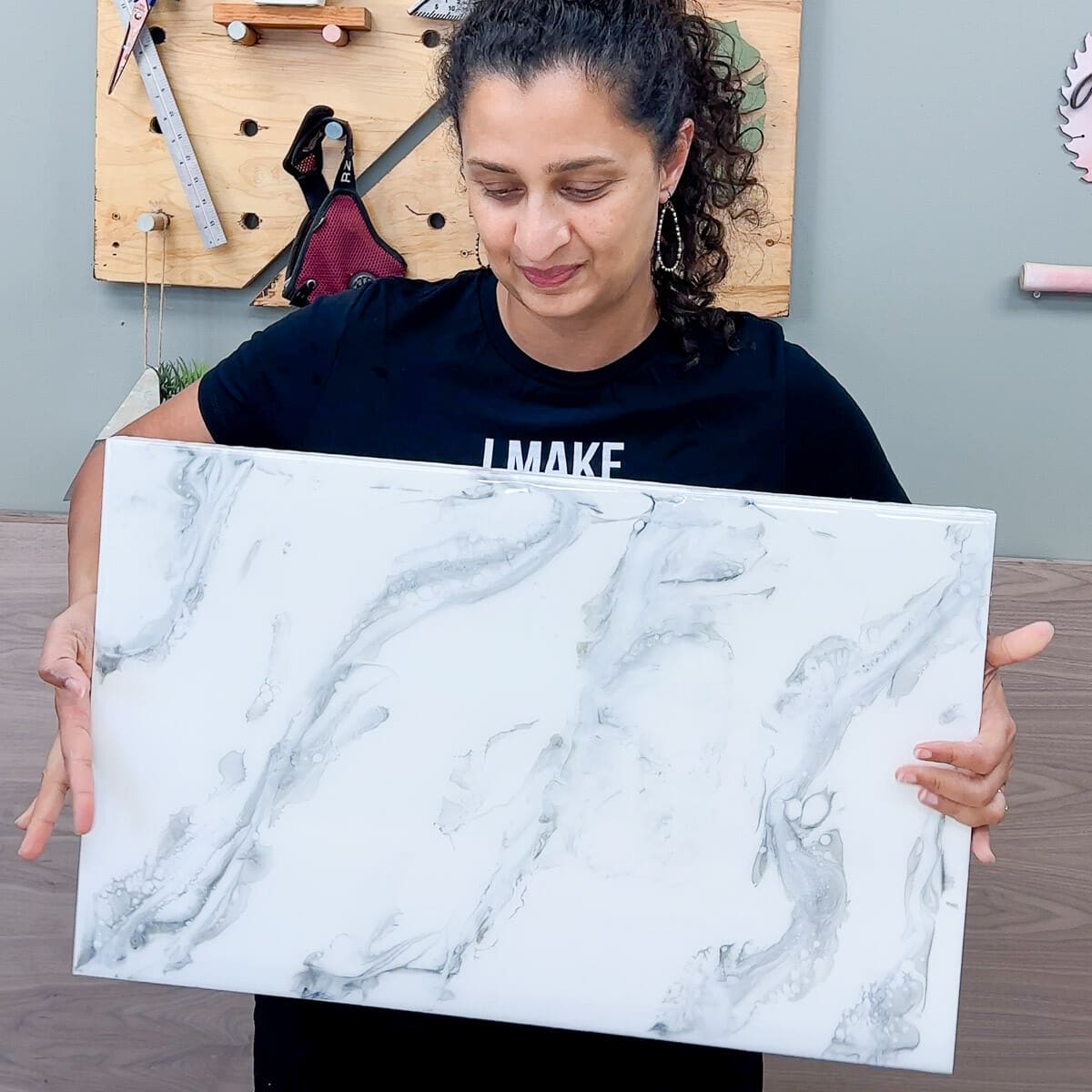 Finished epoxy marble countertop