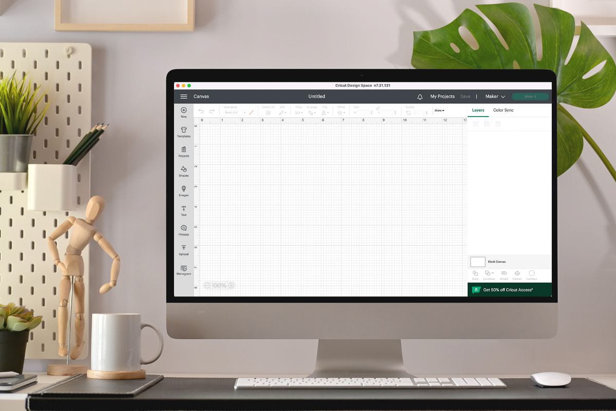 cricut design space on computer screen