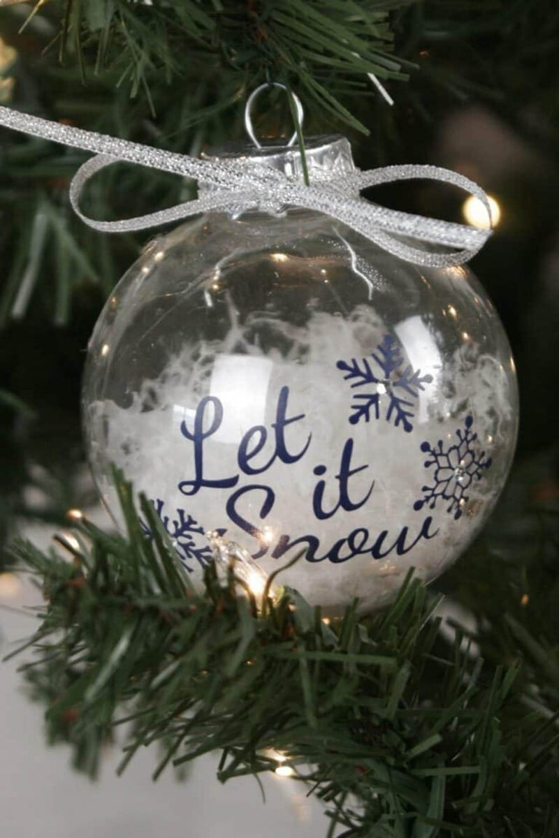 Clear ball ornament with